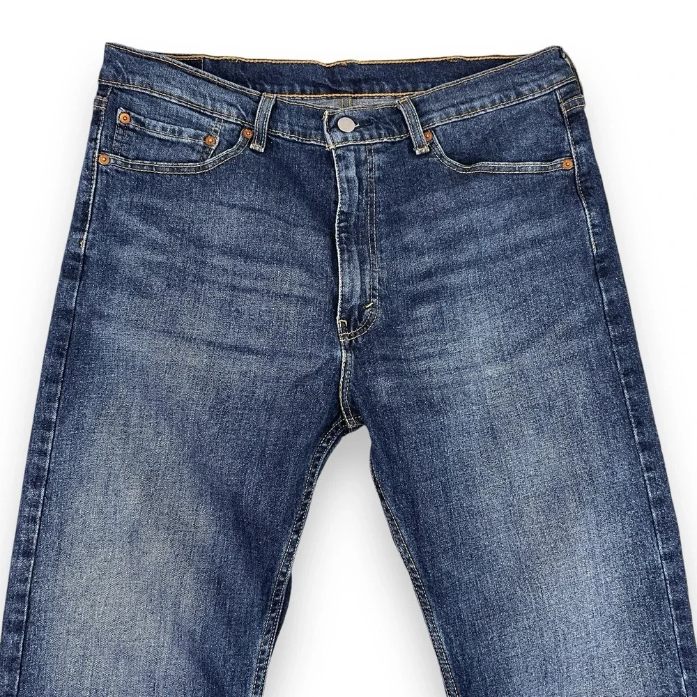 Levis Jeans Men 33x30 (ACTUAL 32x27.5) Dark Blue 505 Straight Cowboy Regular